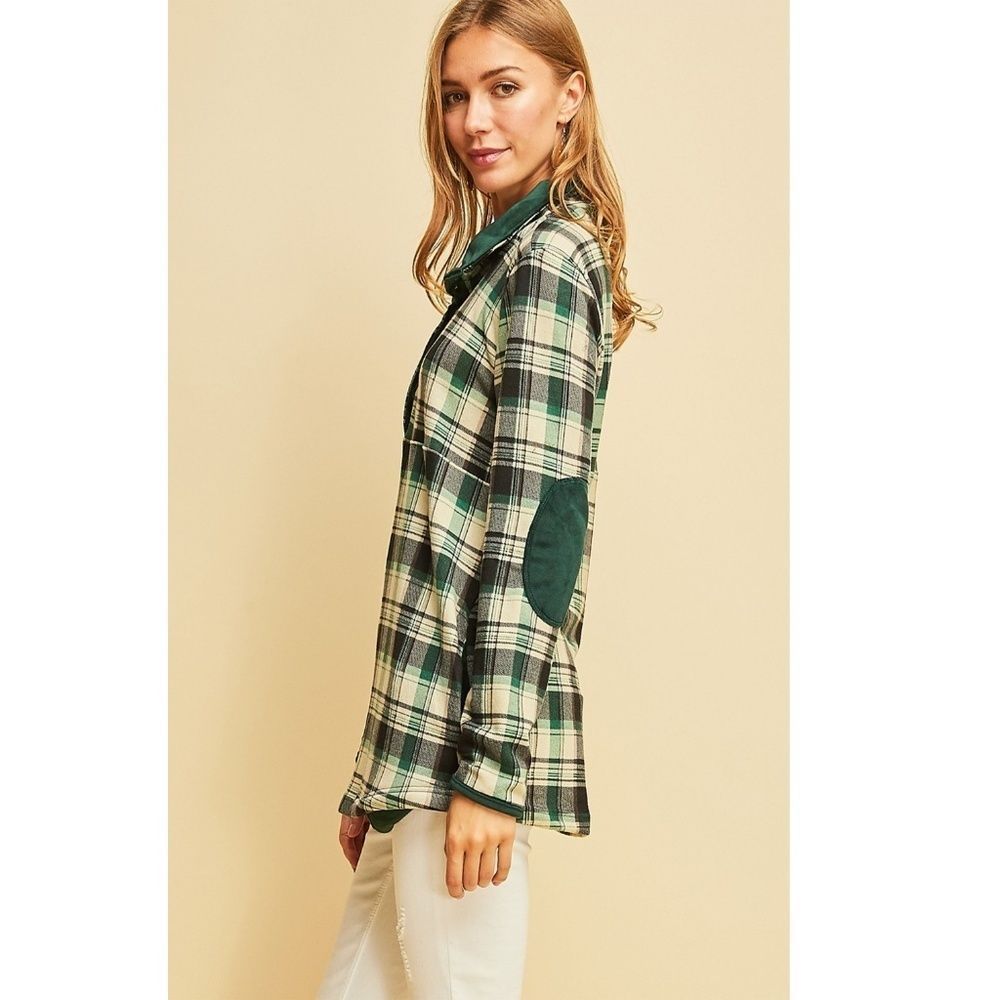 ✿❀ Green Plaid Pullover fleece  ❀✿ - Picture 2 of 8